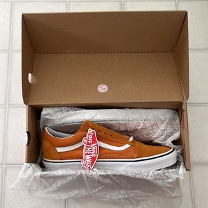 NWB Vans Old Skool “Desert Sun” and White Skate Shoe/Sneaker
